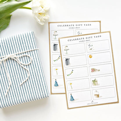 celebrate gift tag sticker sheets - emily lex studio