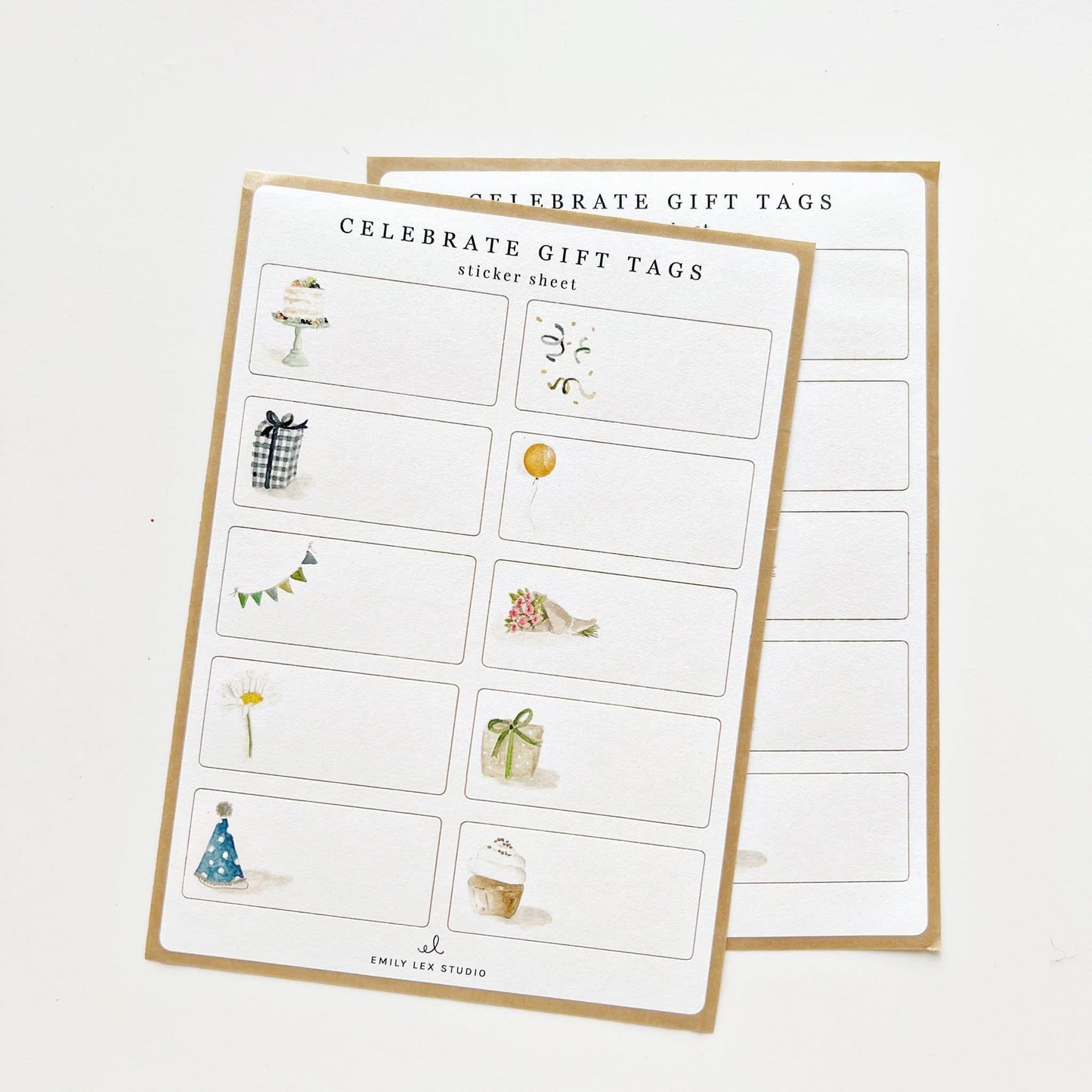 celebrate gift tag sticker sheets - emily lex studio