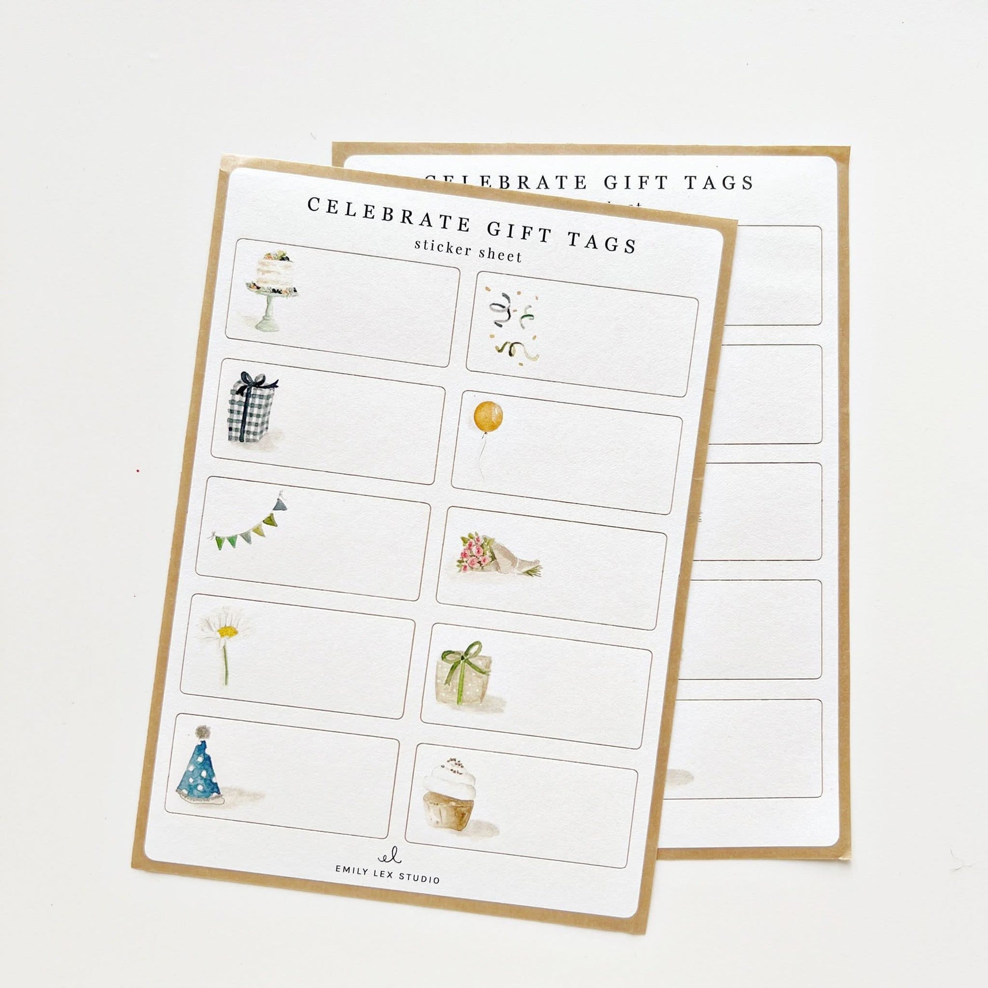 celebrate gift tag sticker sheets - emily lex studio