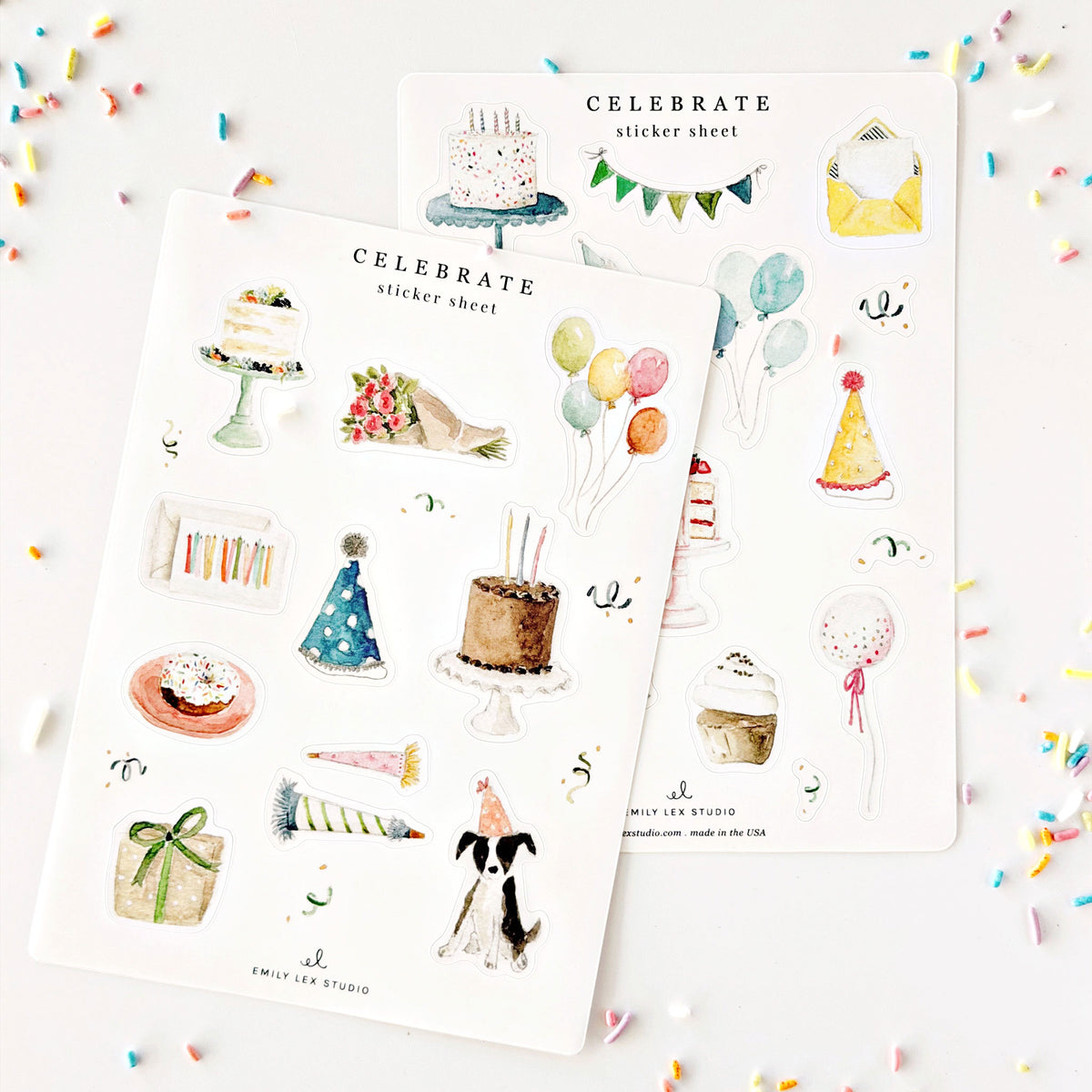 celebrate sticker sheets