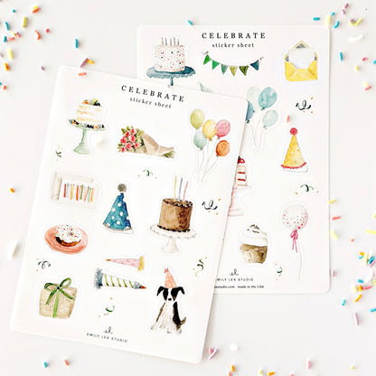 celebrate sticker sheets