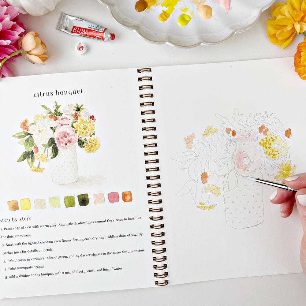 bouquets watercolor workbook - emily lex studio
