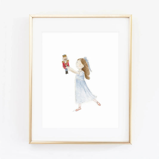 clara nutcracker watercolor wall art print