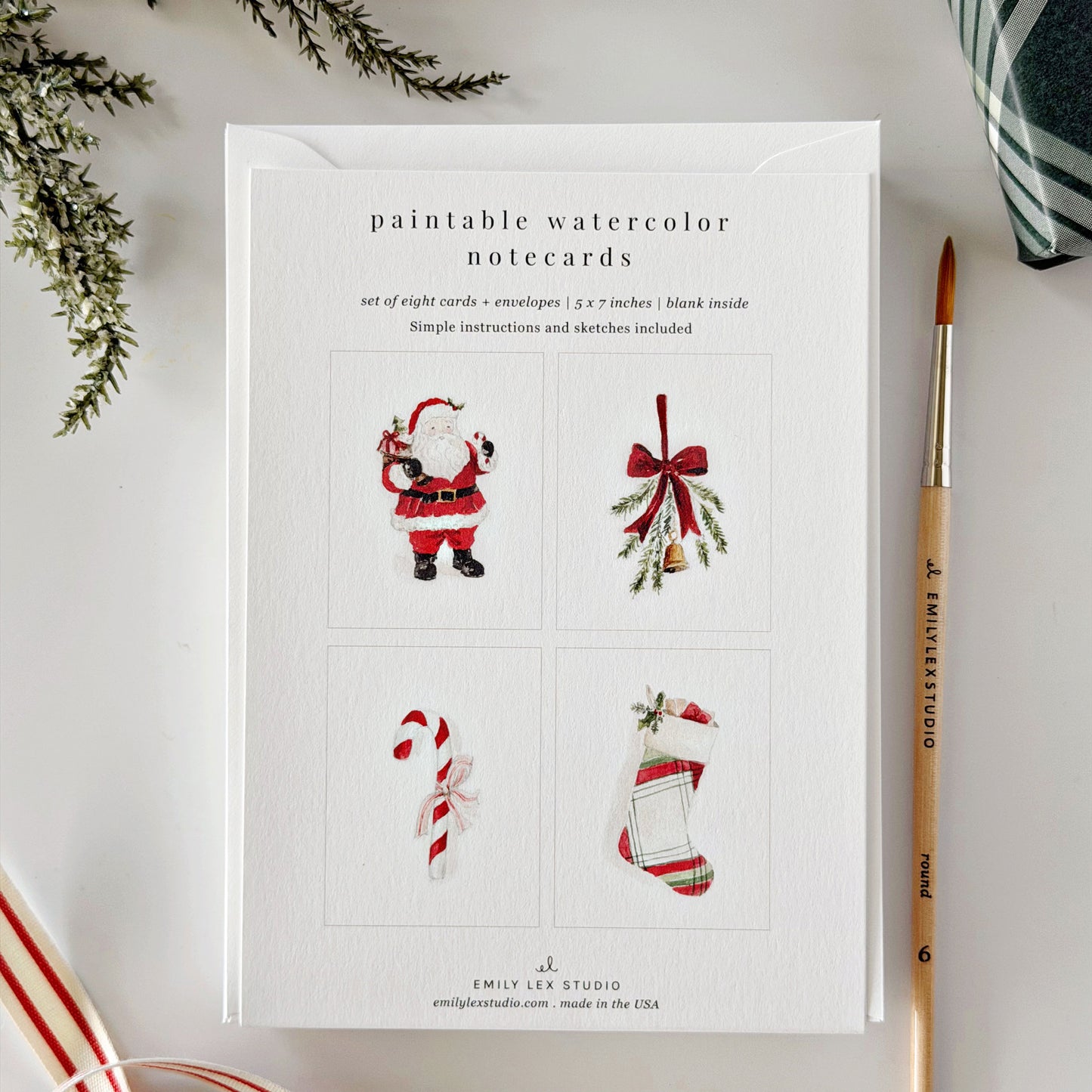 classic christmas paintable notecard