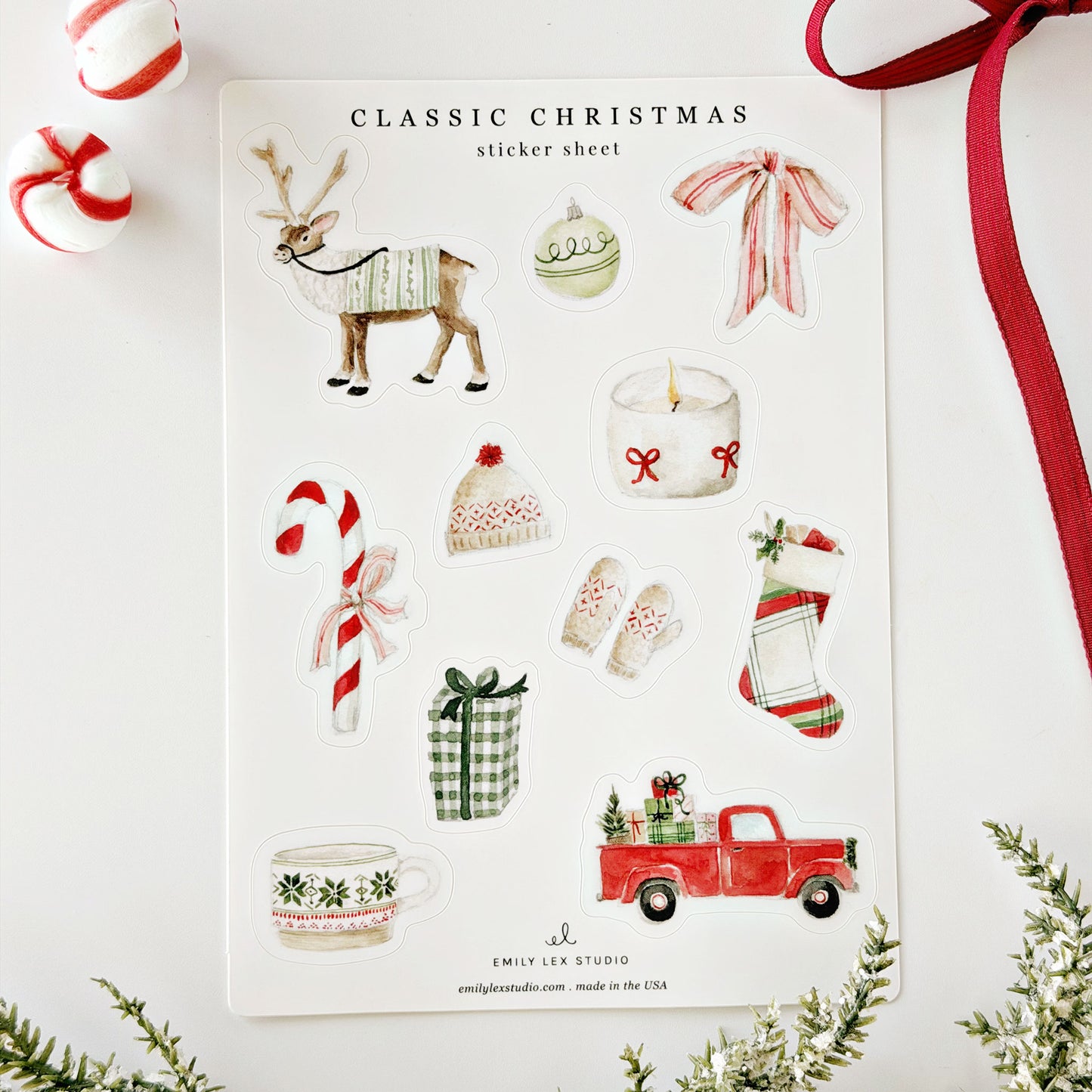 classic christmas sticker sheets