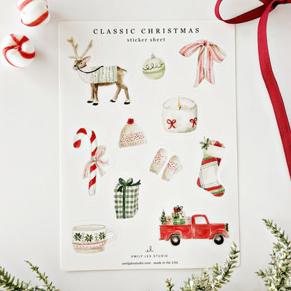 classic christmas sticker sheets