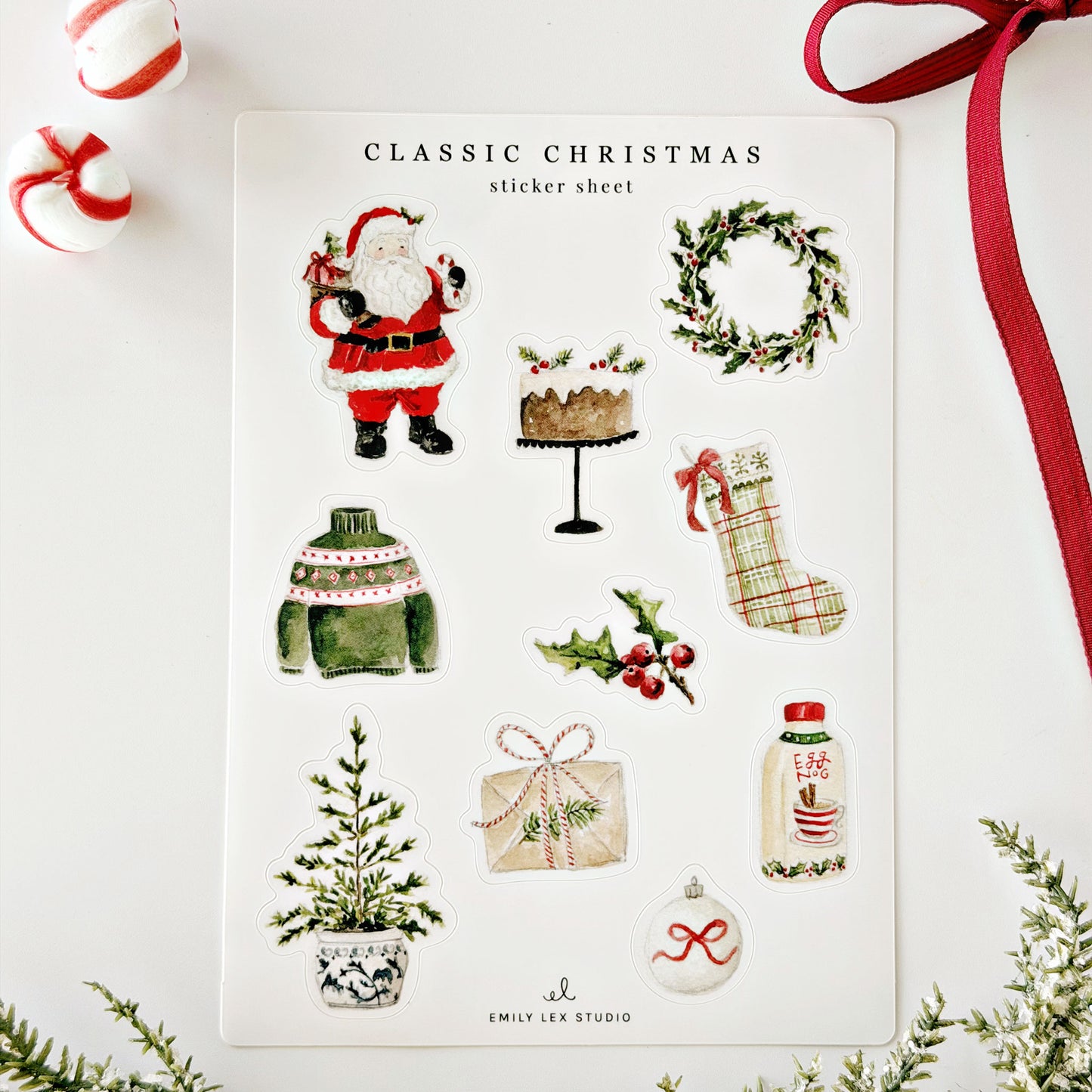 classic christmas sticker sheets