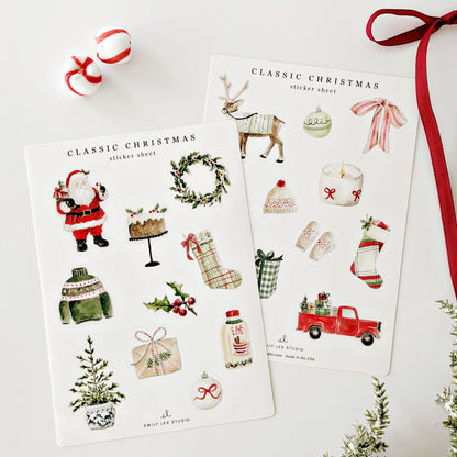 classic christmas sticker sheets