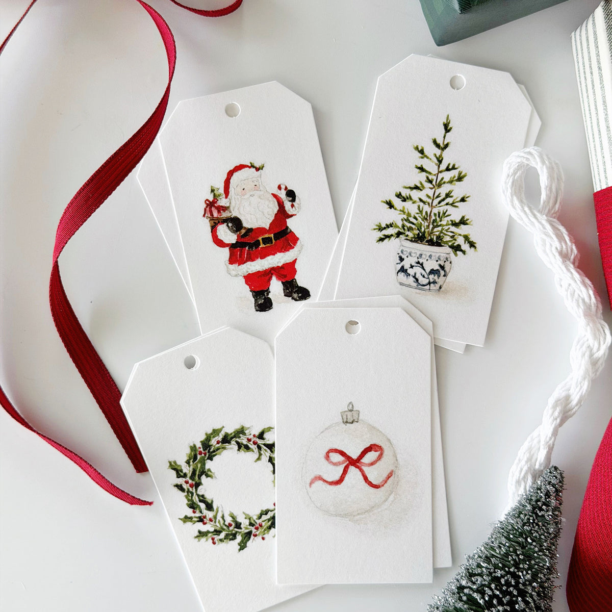 assorted classic christmas gift tags