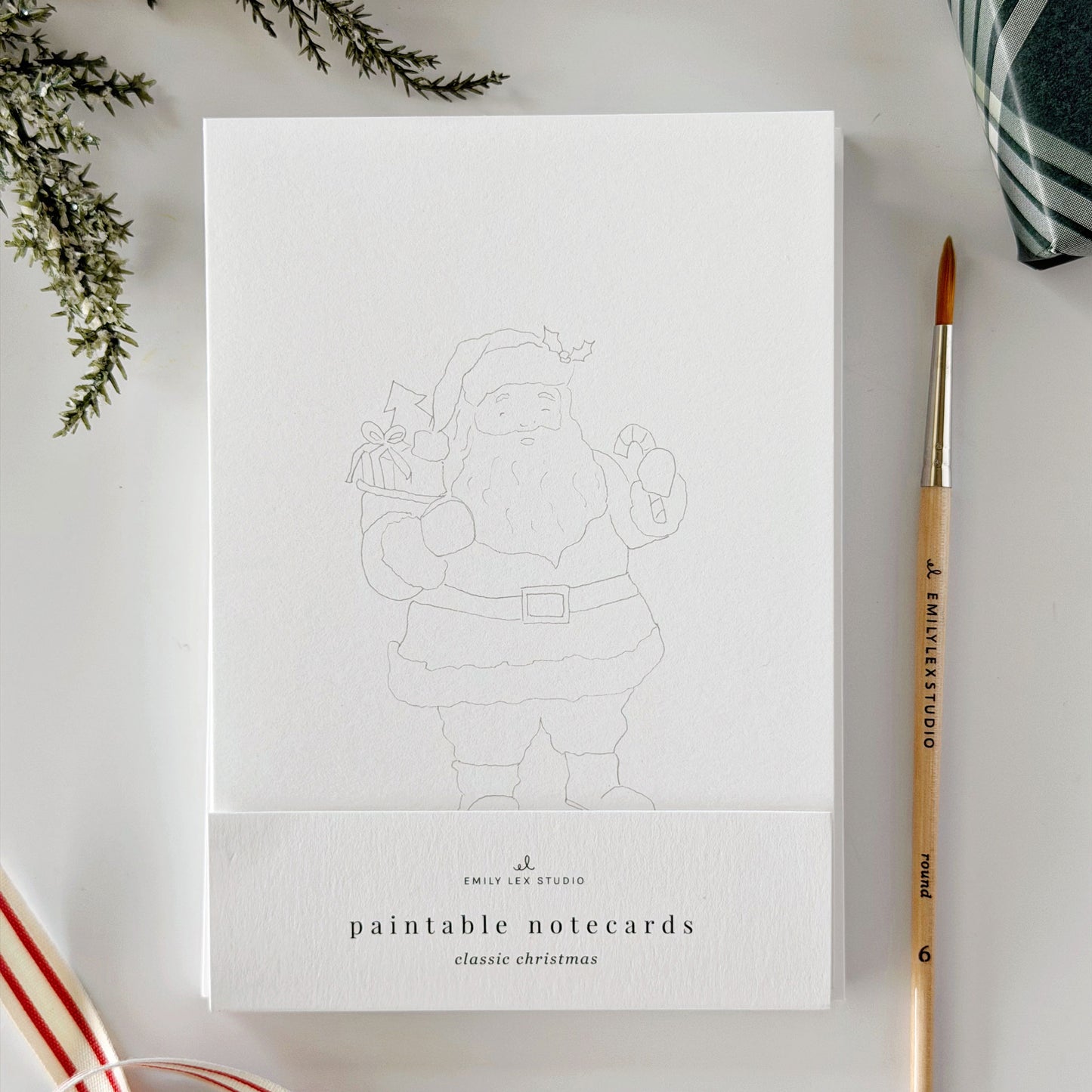 classic christmas paintable notecard