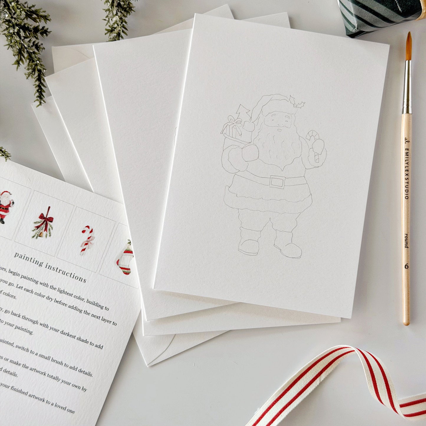 classic christmas paintable notecard