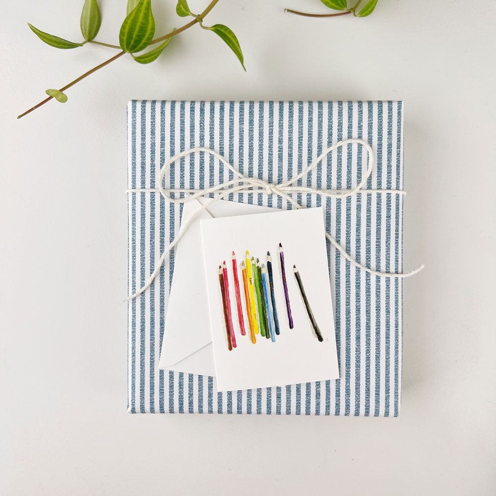 colored pencils mini notecard - emily lex studio