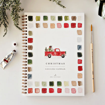 classic christmas watercolor workbook
