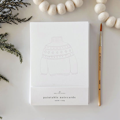 warm + cozy paintable notecard