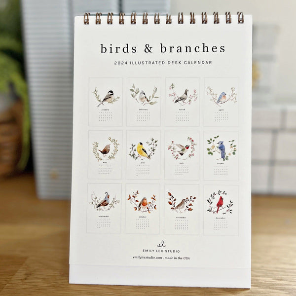 2024 birds and branches wall calendar (Emily Lex) – Millstream