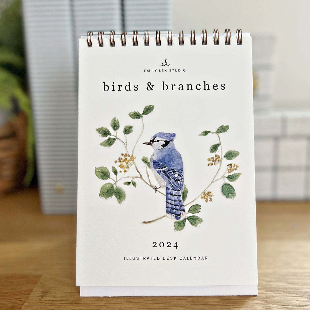 2024 birds &amp; branches desk calendar - emily lex studio