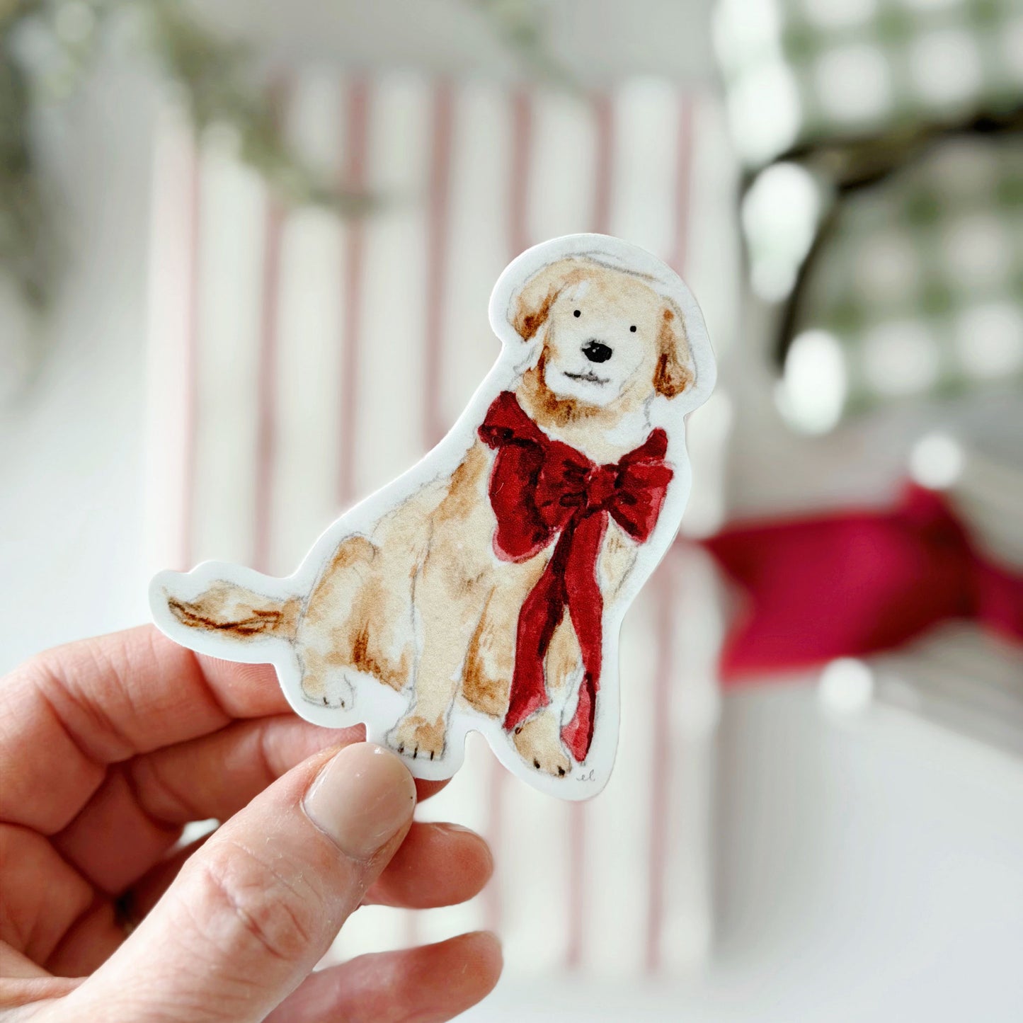 christmas pup sticker