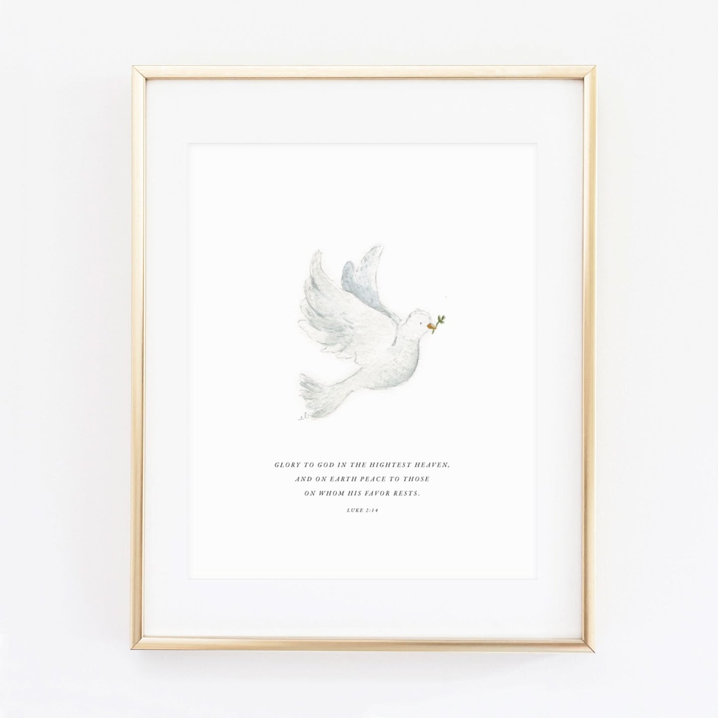 luke 2:14 dove scripture print