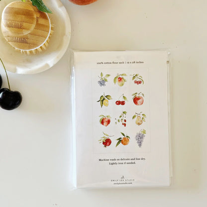fruit cotton flour sack tea towel