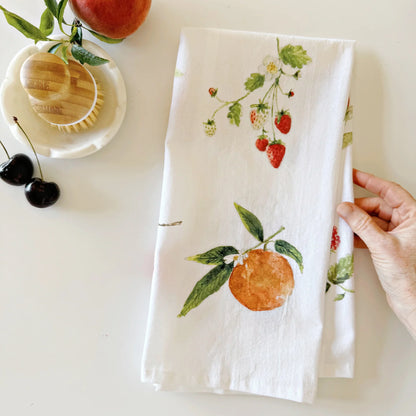 fruit cotton flour sack tea towel