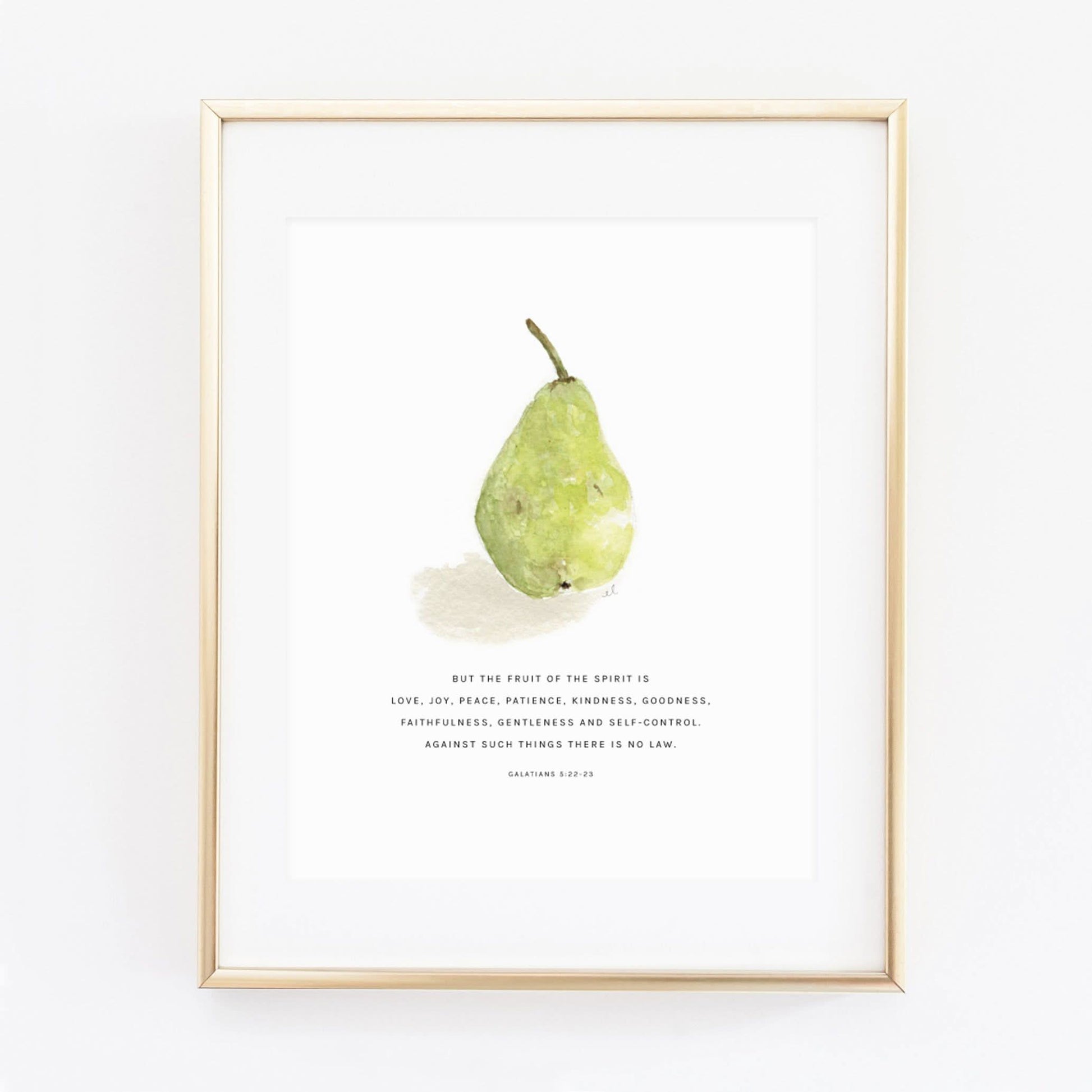 galatians 5:22-23 pear scripture print - emily lex studio