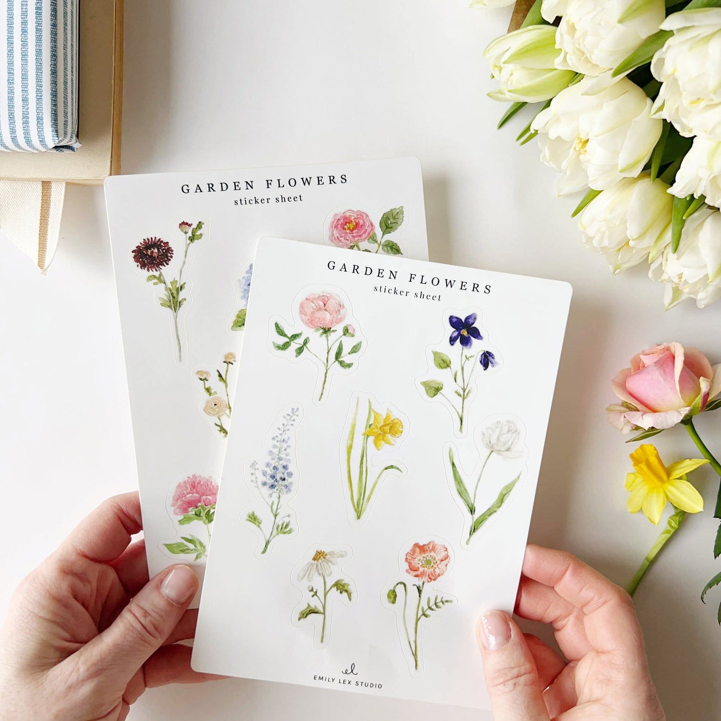 garden flowers sticker sheets - emily lex studio