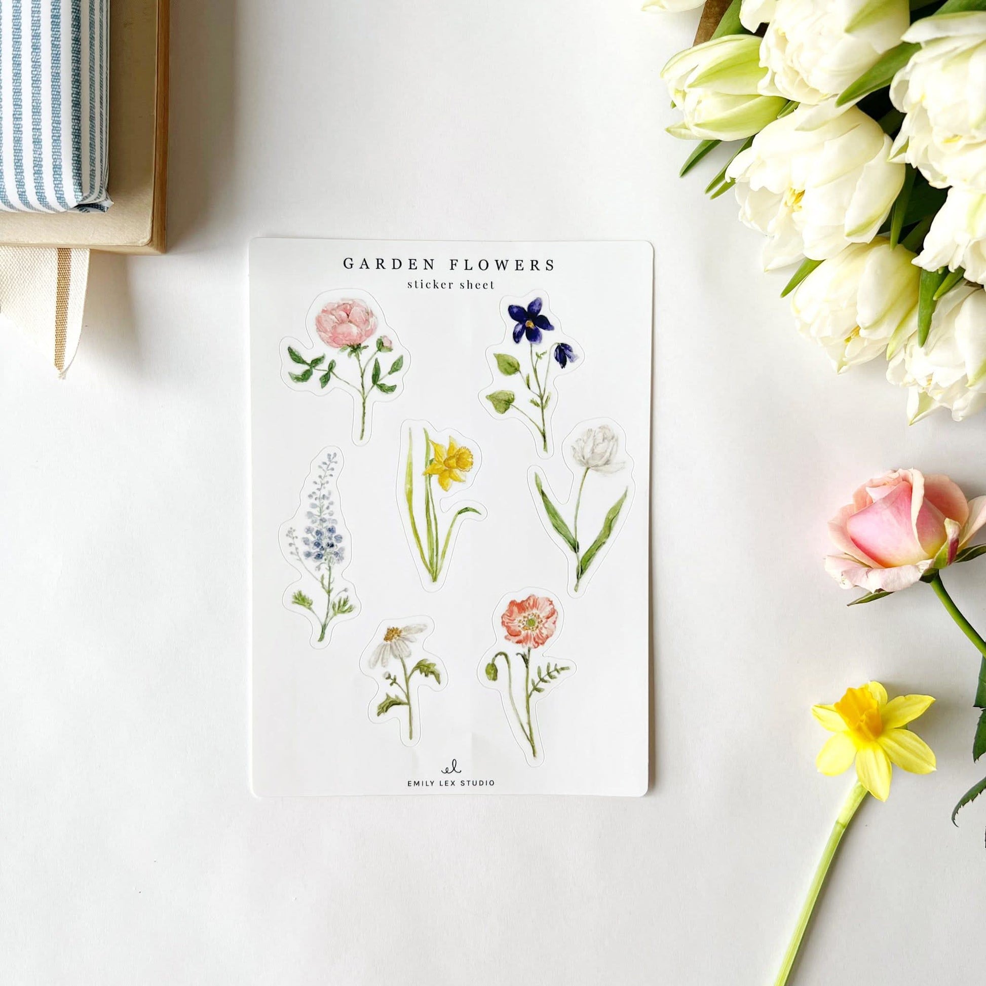 garden flowers sticker sheets - emily lex studio