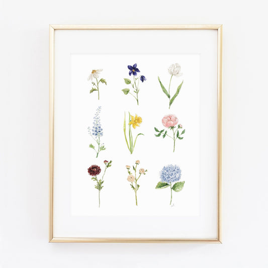 garden flowers art print - emily lex studio