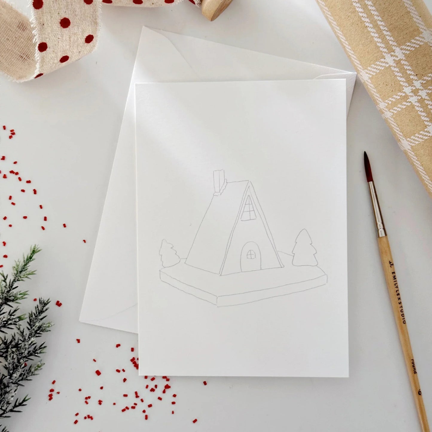 gingerbread paintable watercolor notecards