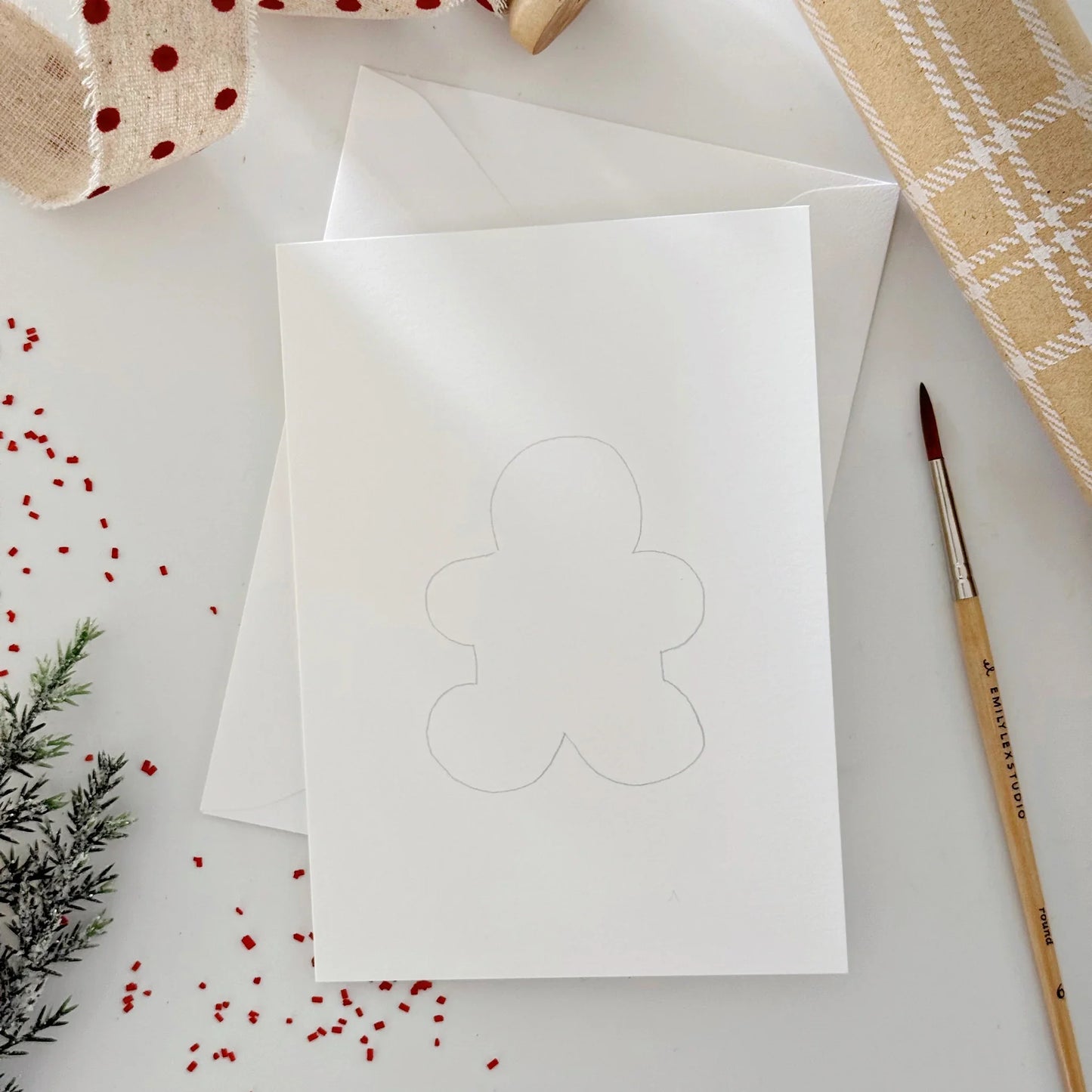 gingerbread paintable watercolor notecards