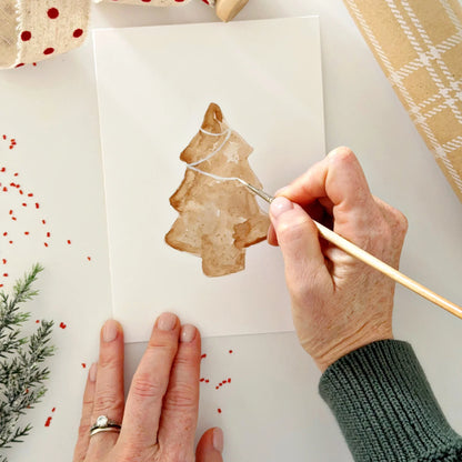 gingerbread paintable watercolor notecards