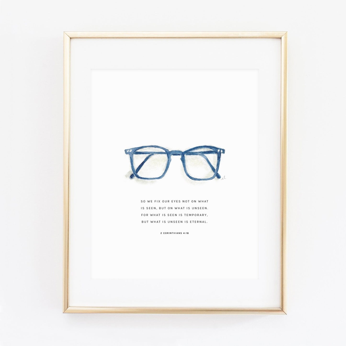 2 corinthians 4:18 glasses scripture print - emily lex studio