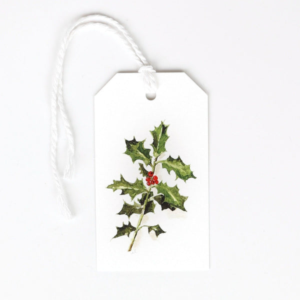 Christmas Holly Gift Toppers in Sage Green and Gift Tagsset of 5 