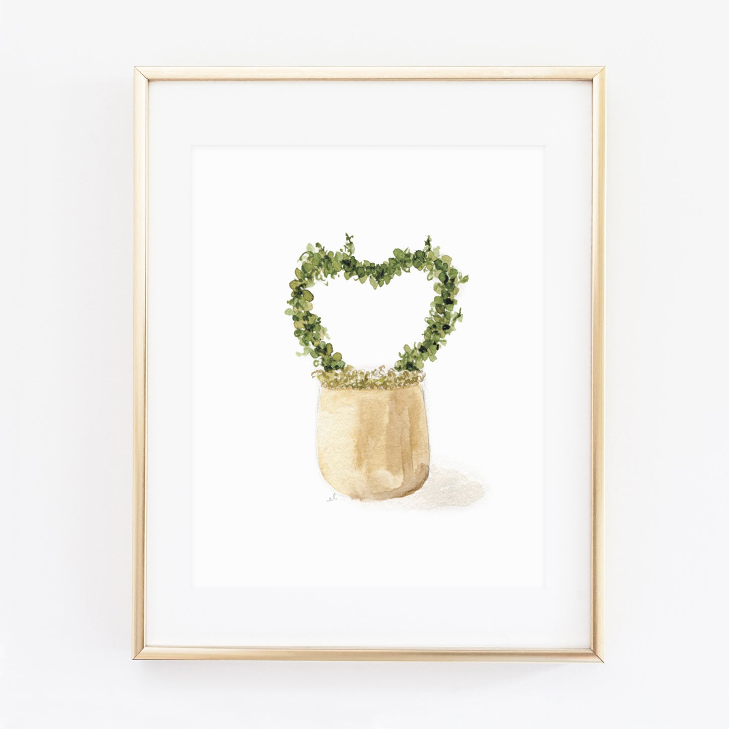 heart topiary art print