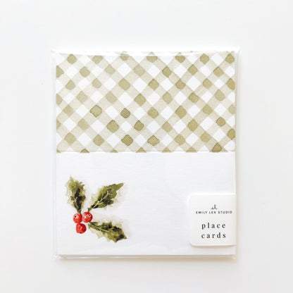 holly berry place cards