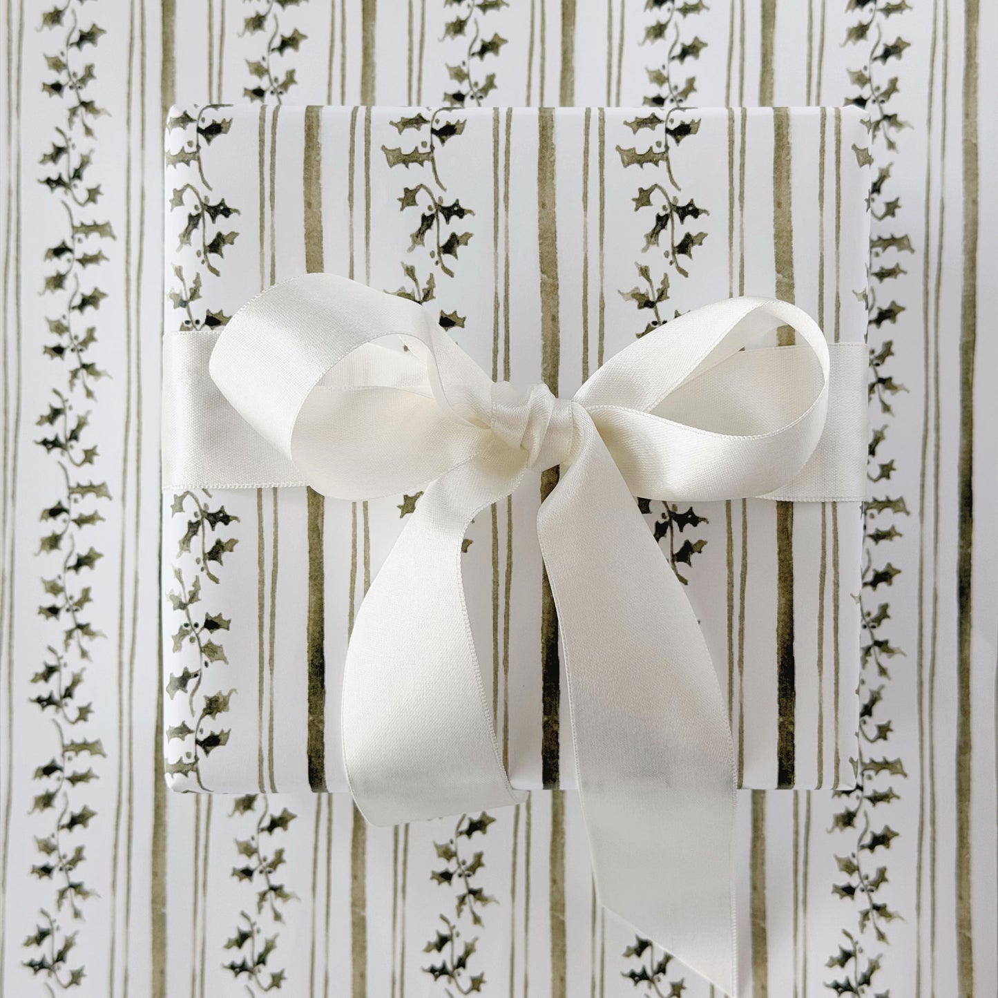 holly stripe gift wrapping paper