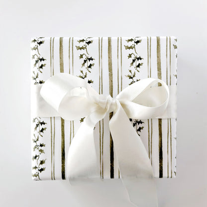 holly stripe gift wrapping paper