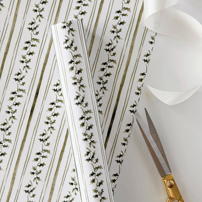 holly stripe gift wrapping paper