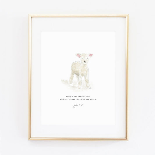 john 1:29 lamb scripture print - emily lex studio