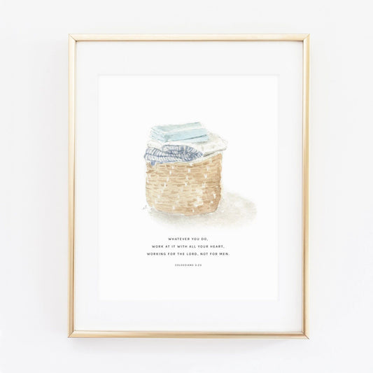 colossians 3:23 laundry scripture print - emily lex studio