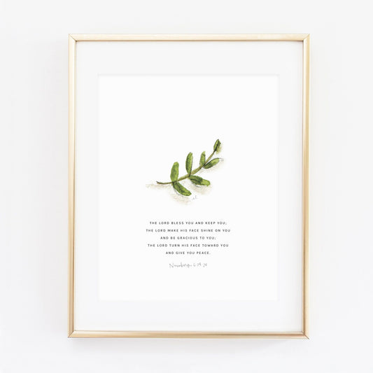 numbers 6:24-26 branch scripture print - emily lex studio