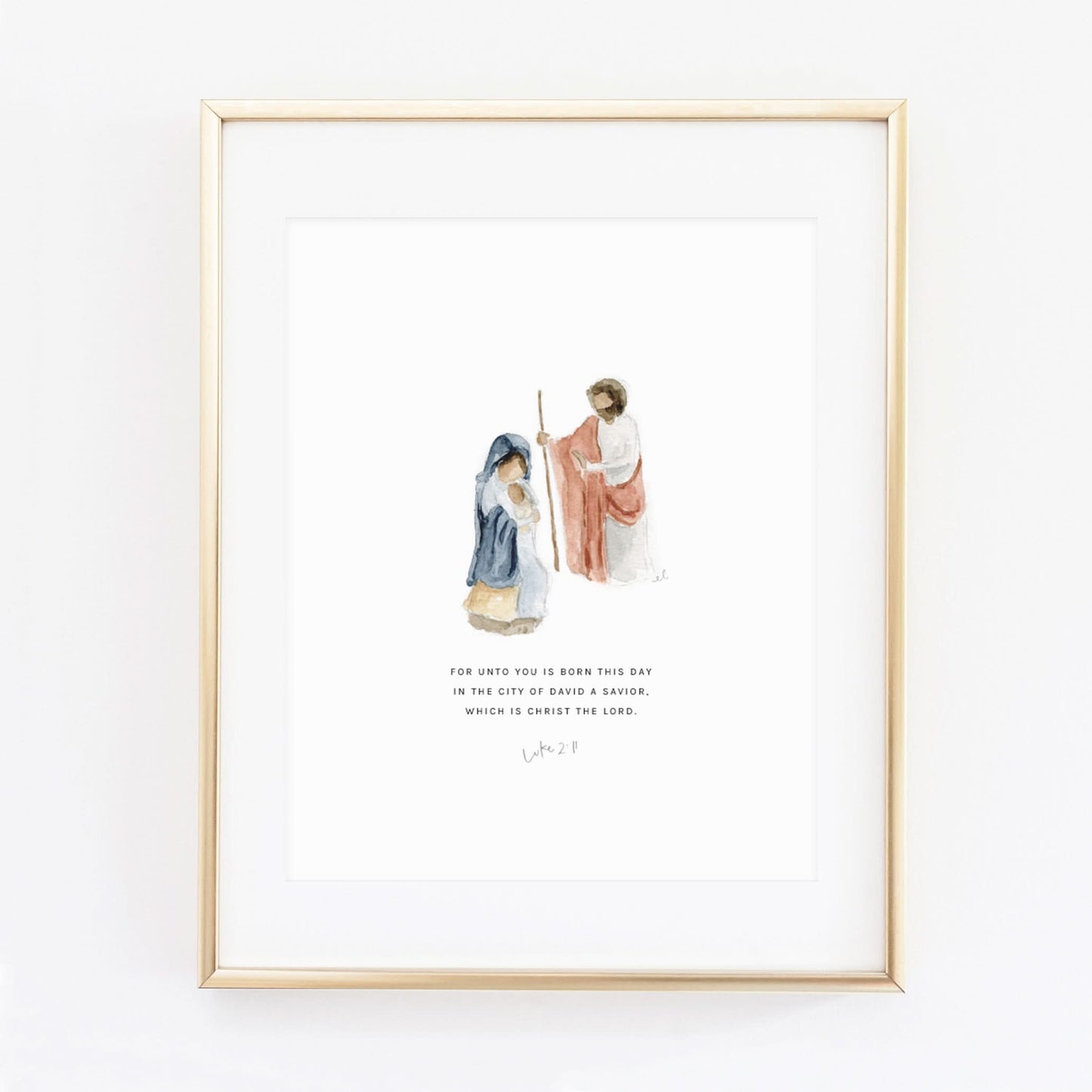 luke 2:11 mary & joseph scripture print