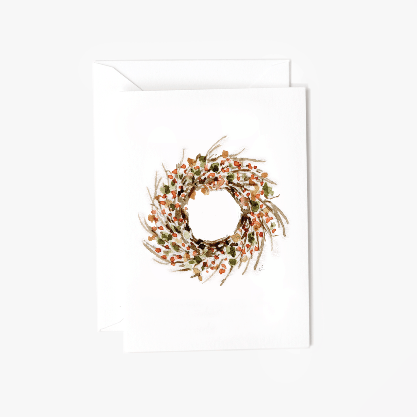 bittersweet wreath mini notecard - emily lex studio - mini notecard