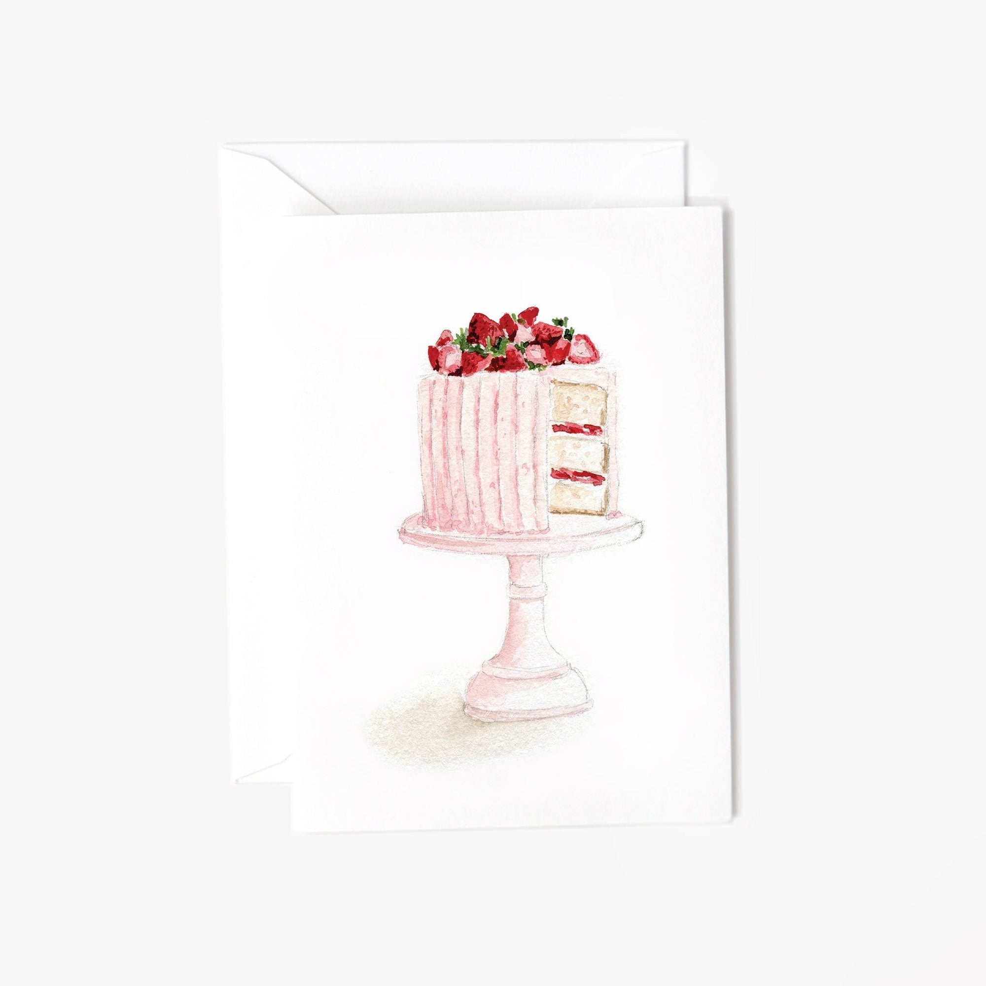 pink cake mini notecard - emily lex studio
