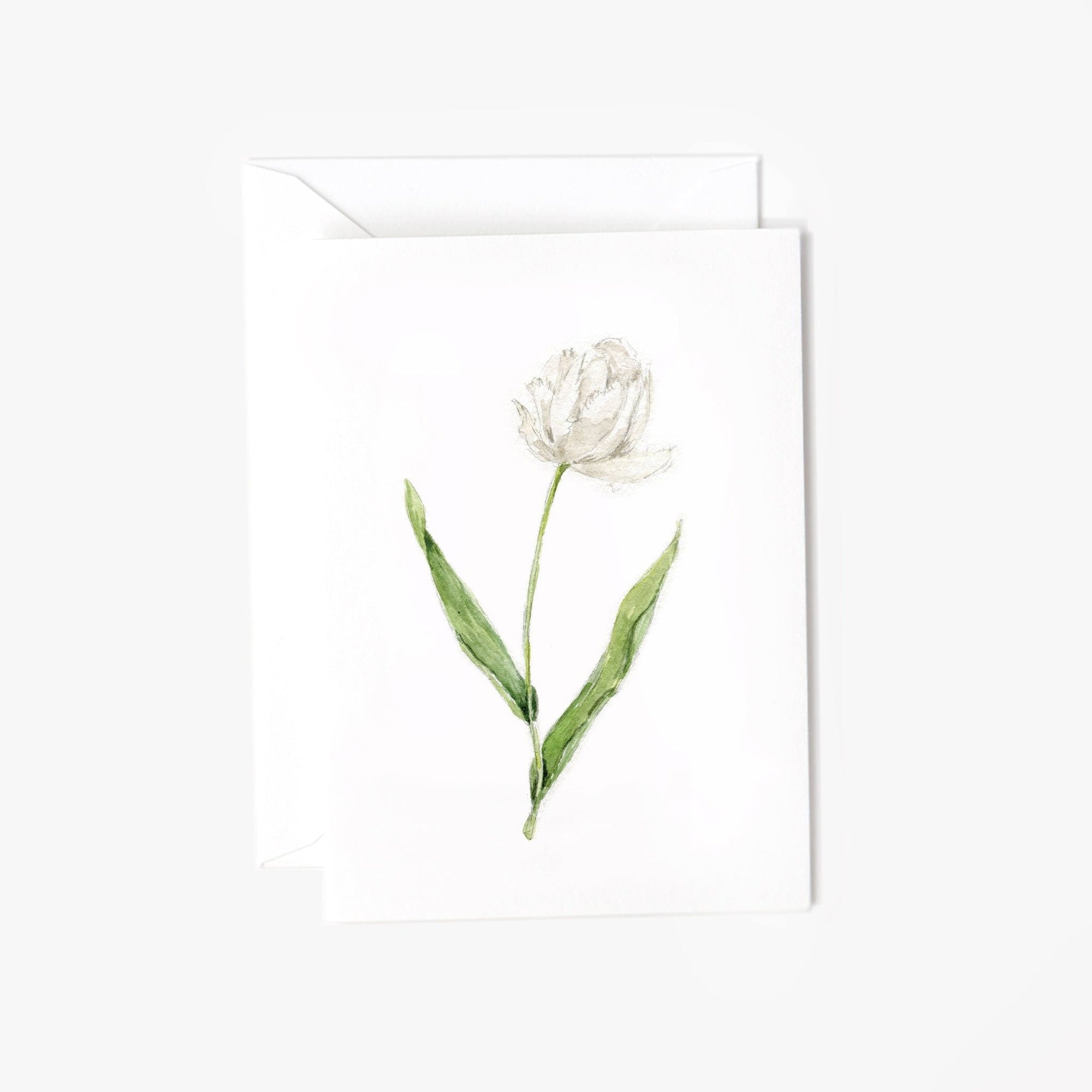 white tulip mini notecard - emily lex studio