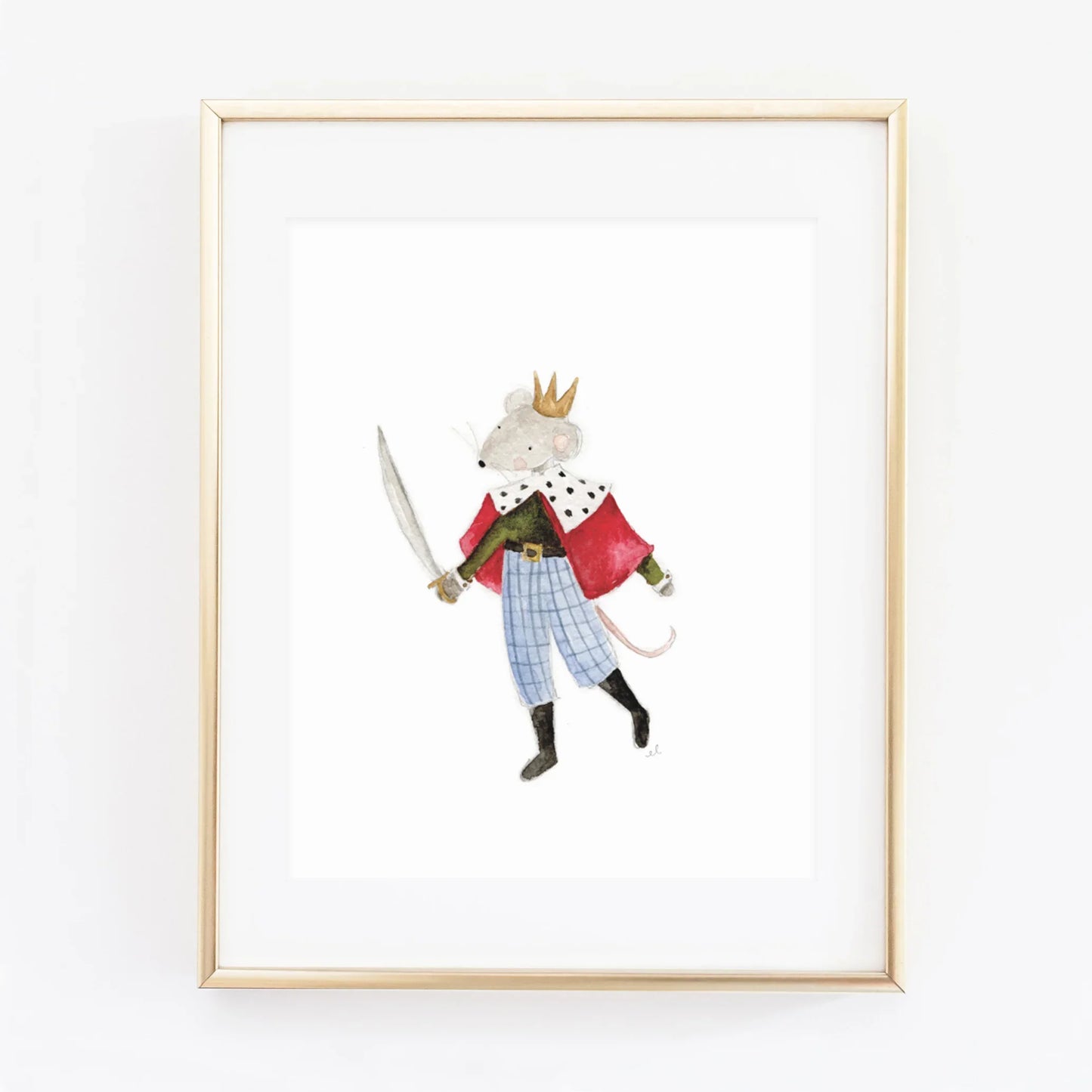 mouse king nutcracker watercolor wall art print
