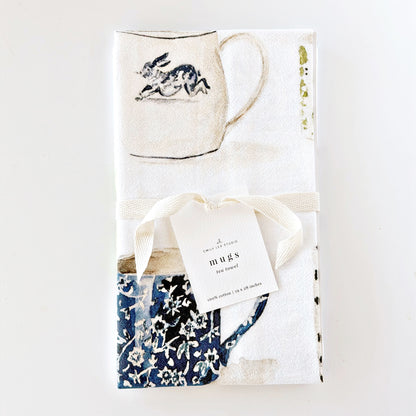 mugs cotton tea towel