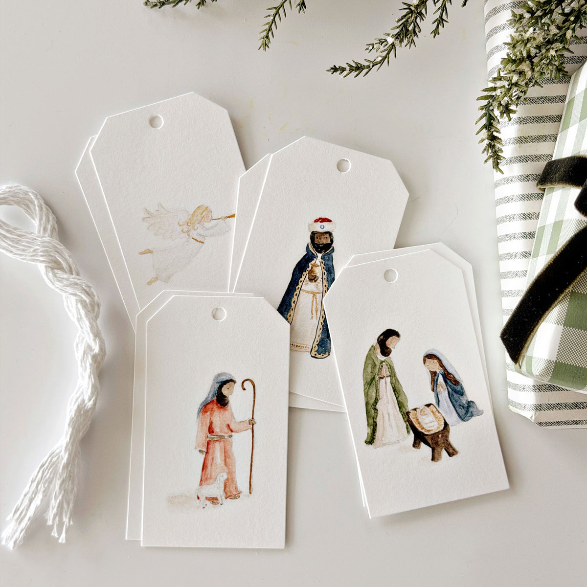assorted nativity gift tags