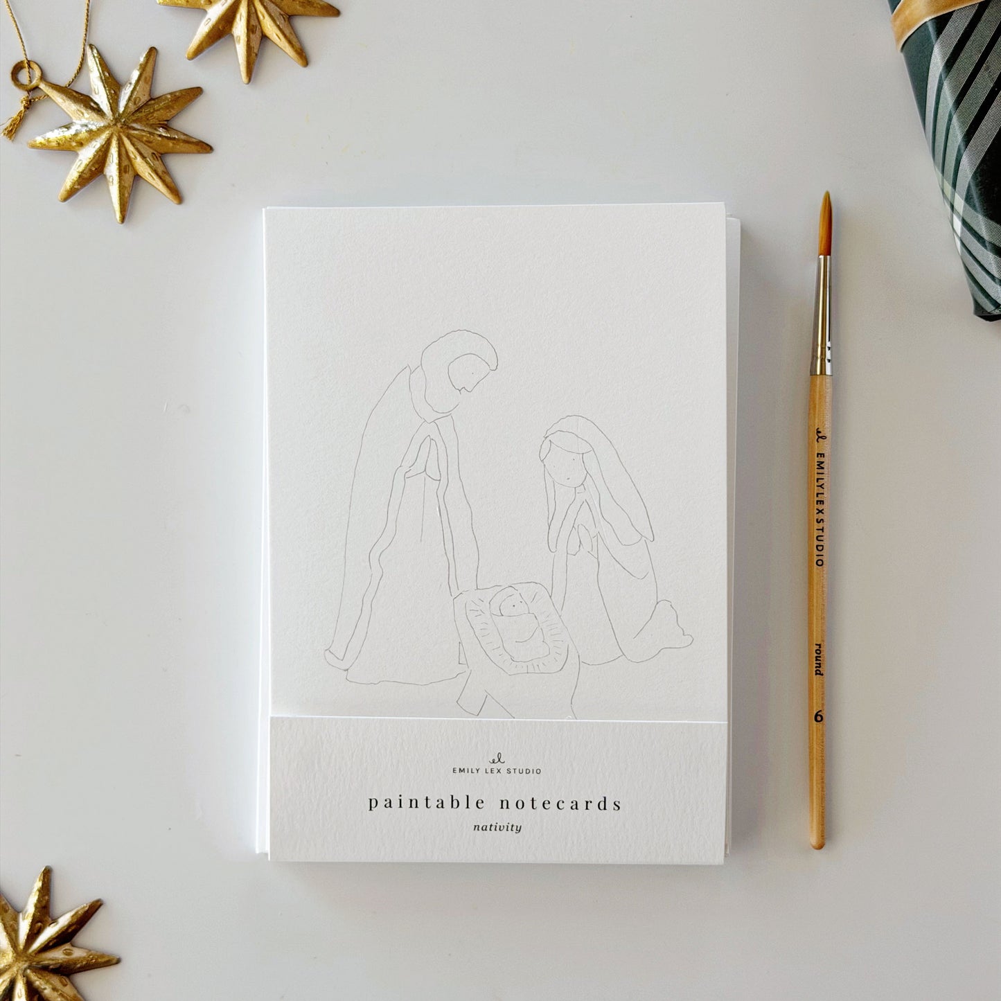 nativity paintable notecard