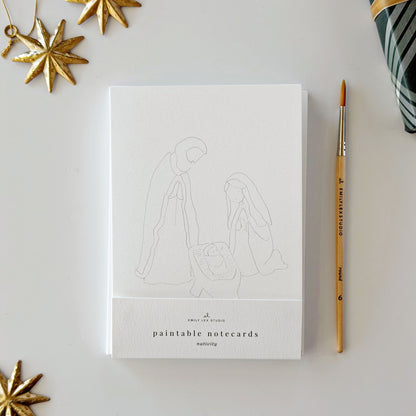 nativity paintable notecard